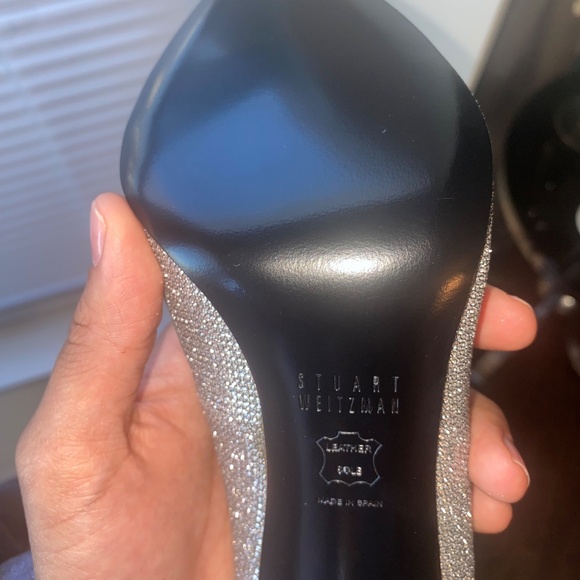 NEW Stuart Weitzman Silver Noir Nouveau Style Heel Size 8 - Picture 11 of 15